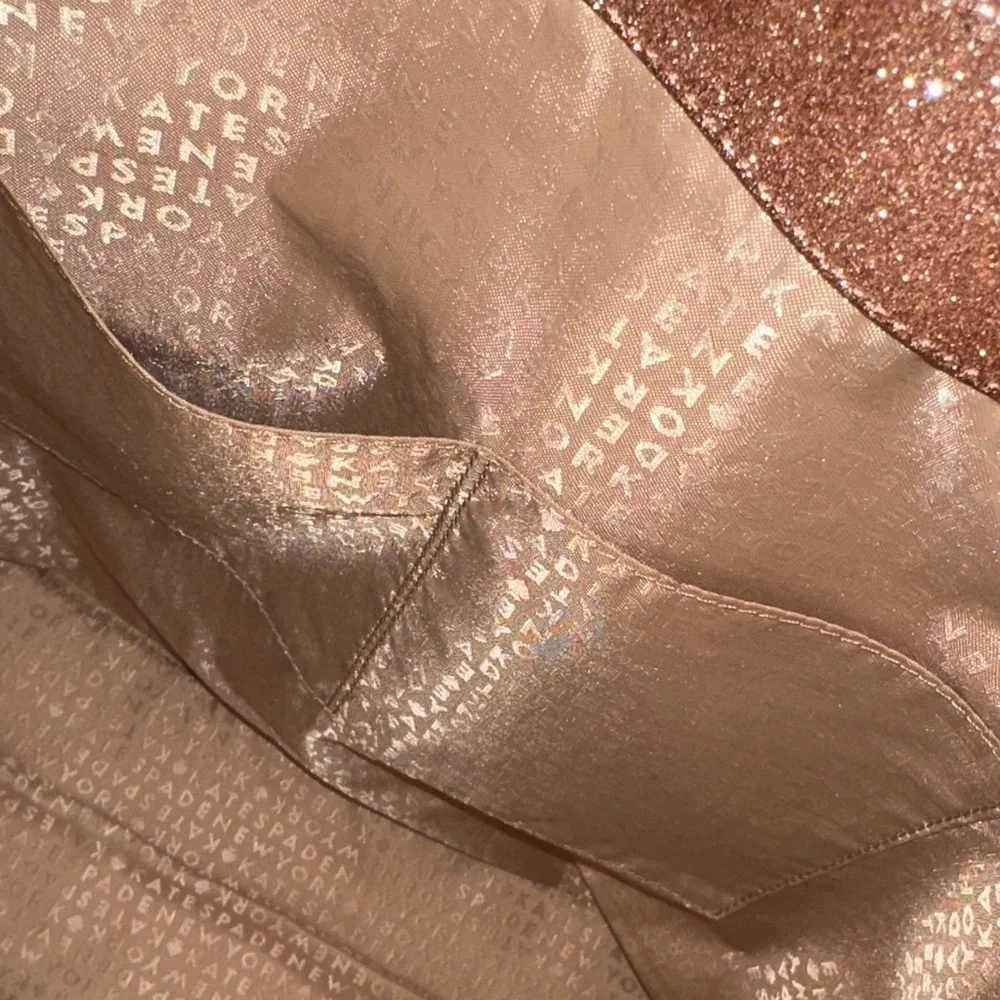 Kate Spade Rose Gold Sparkle Bon Shopper Tote